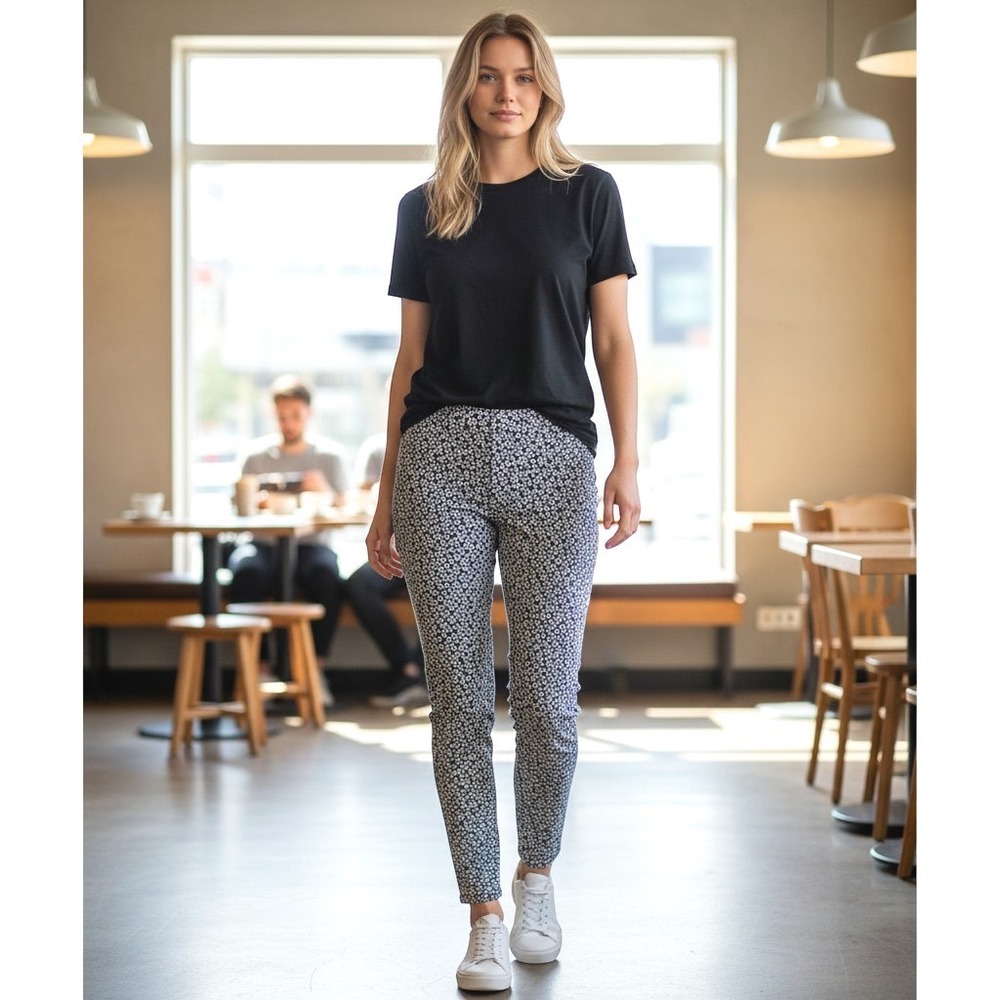 Gap Floral Print Slim Crop Pants‎ with Pockets -Comfortable Everyday Style - S 6